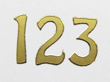 Sticker Zahlen 0-9 2cm gold